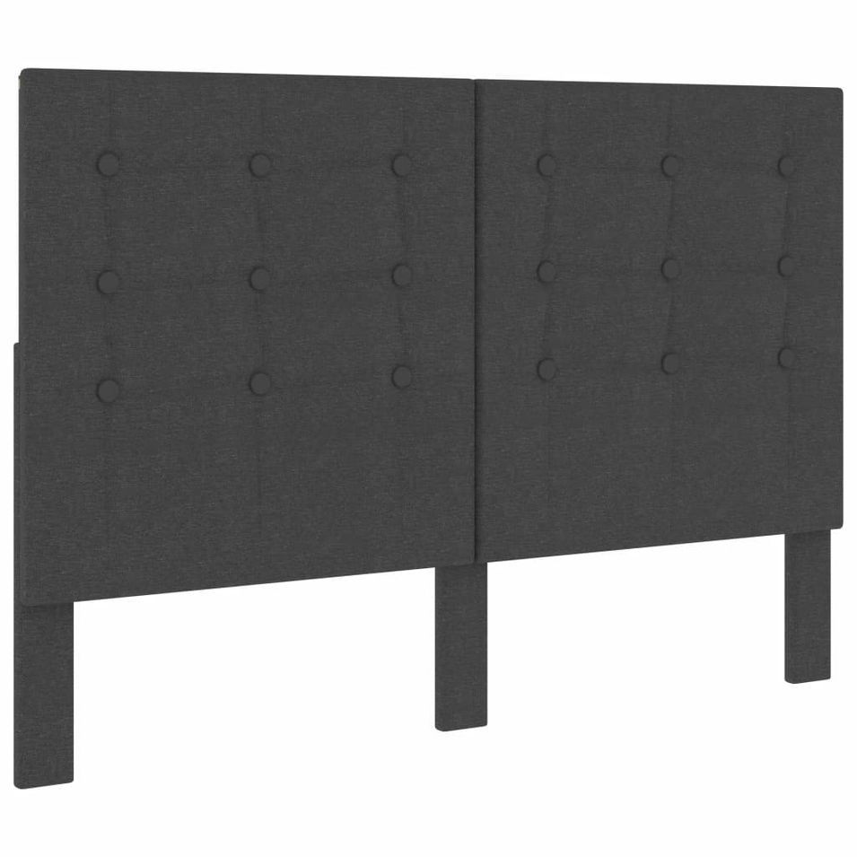 Tête de lit touffetée Gris foncé Tissu 140x200 cm - Photo n°1