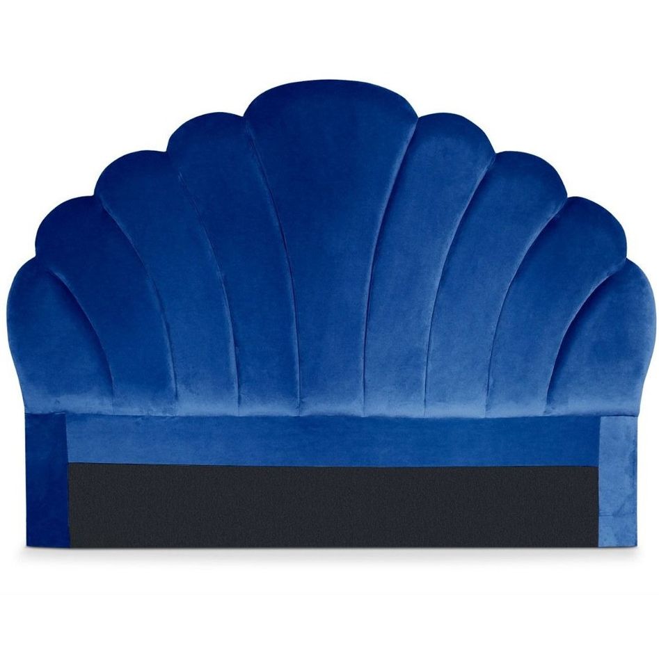 Tête de lit velours bleu Erma L 140 cm - Photo n°1