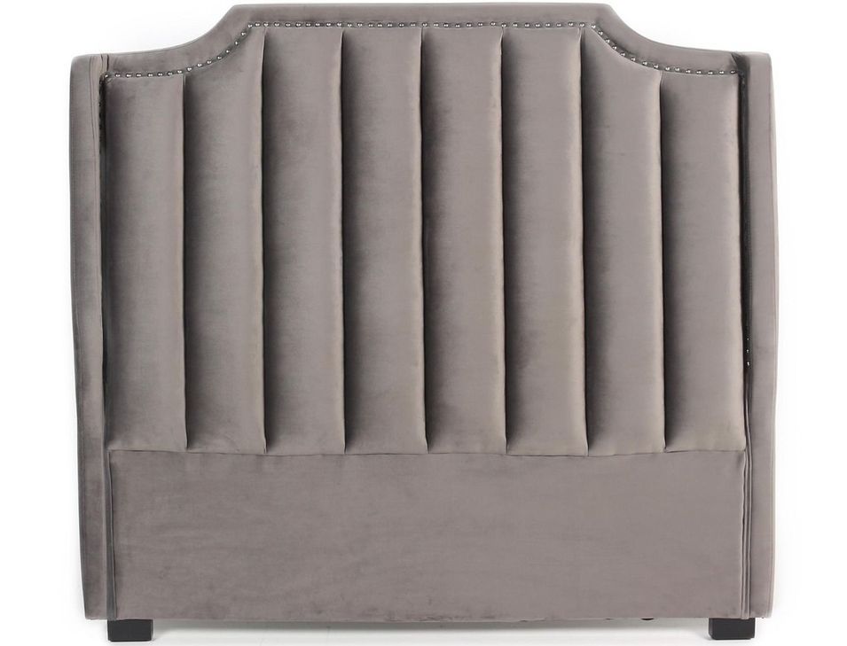 Tête de lit velours gris foncé Daro L 140 cm - Photo n°1