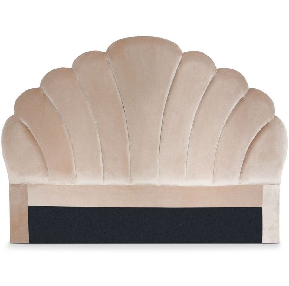 Tête de lit velours taupe Erma L 140 cm - Photo n°1