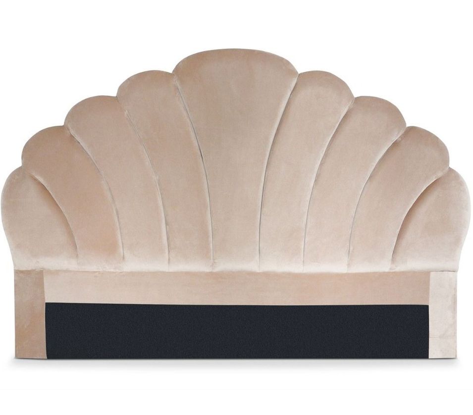 Tête de lit velours taupe Erma L 160 cm - Photo n°1