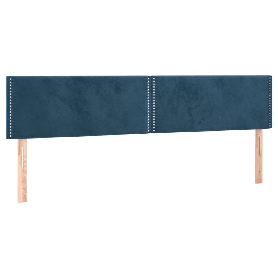 Têtes de lit 2 pcs Bleu foncé 80x5x78/88 cm Velours - Photo n°1