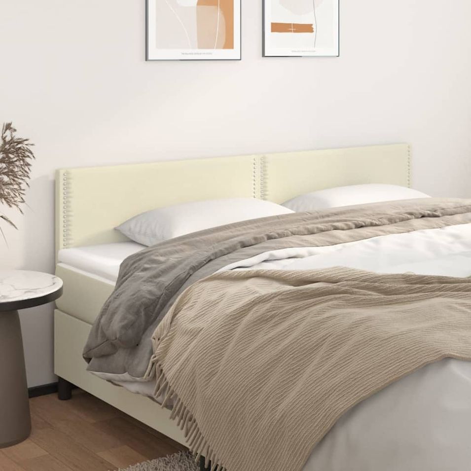 Têtes de lit 2 pcs Crème 100x5x78/88 cm Similicuir - Photo n°1