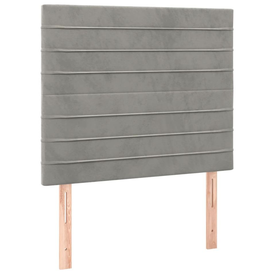 Têtes de lit 2 pcs Gris clair 90x5x78/88 cm Velours - Photo n°1