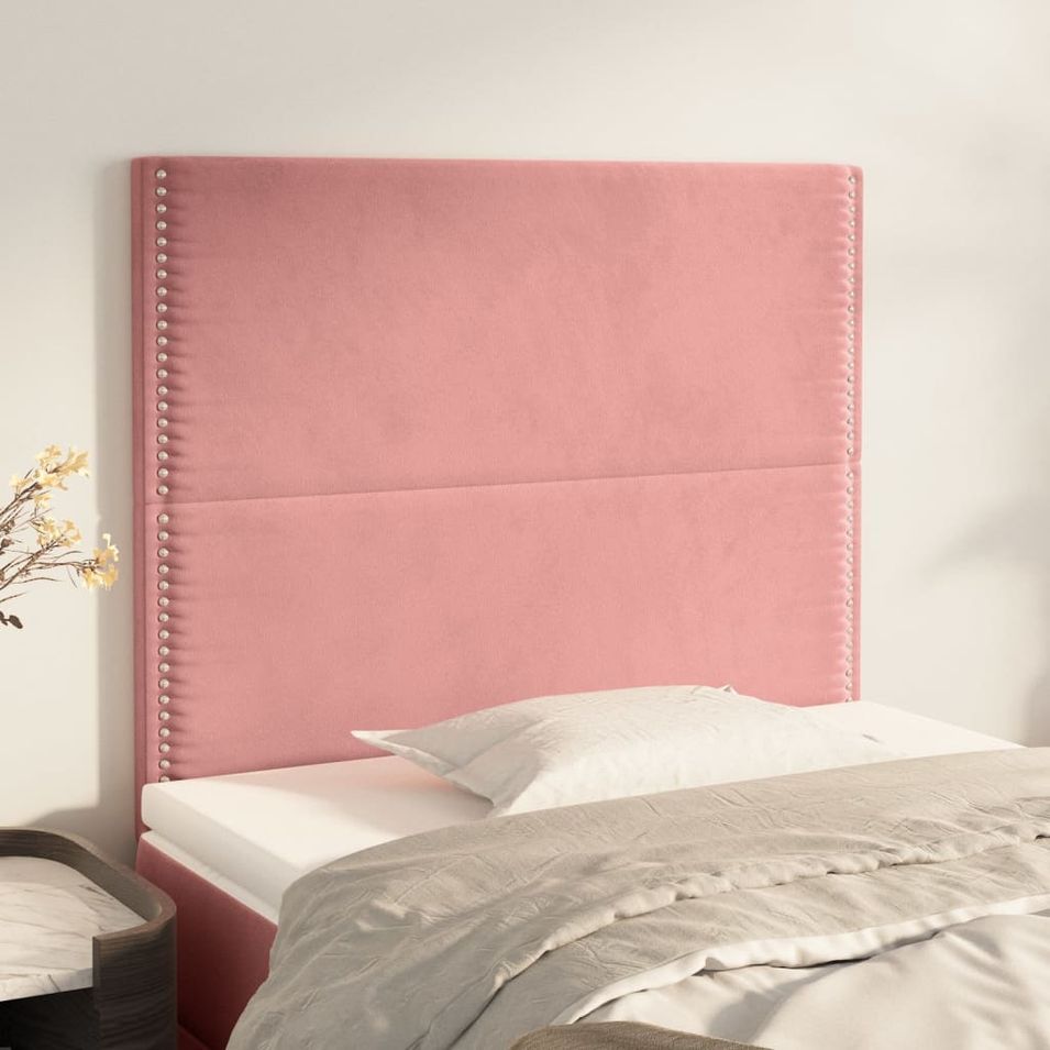Têtes de lit 2 pcs Rose 80x5x78/88 cm Velours - Photo n°1