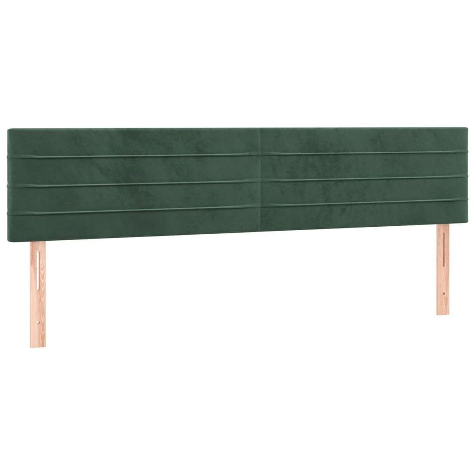 Têtes de lit 2 pcs Vert foncé 90x5x78/88 cm Velours - Photo n°1