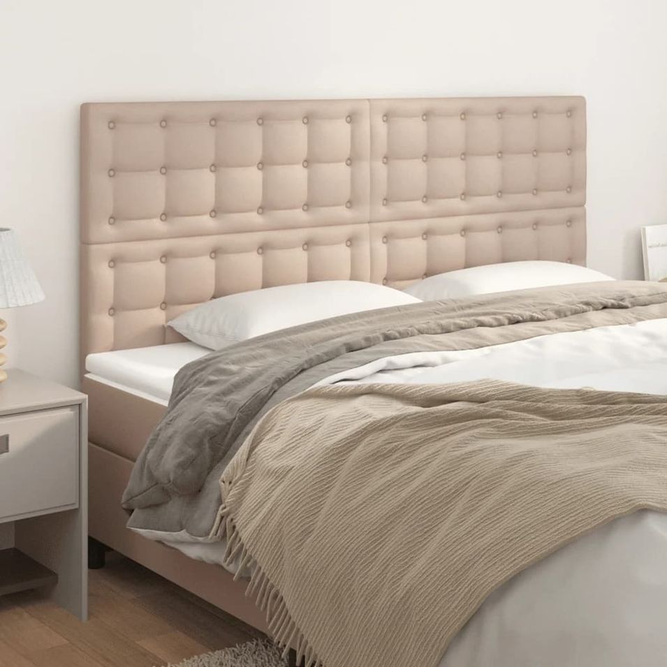 Têtes de lit 4 pcs Cappuccino 80x5x78/88 cm Similicuir - Photo n°1