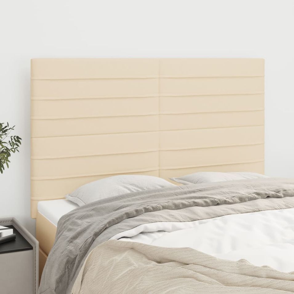 Têtes de lit 4 pcs Crème 72x5x78/88 cm Tissu - Photo n°1