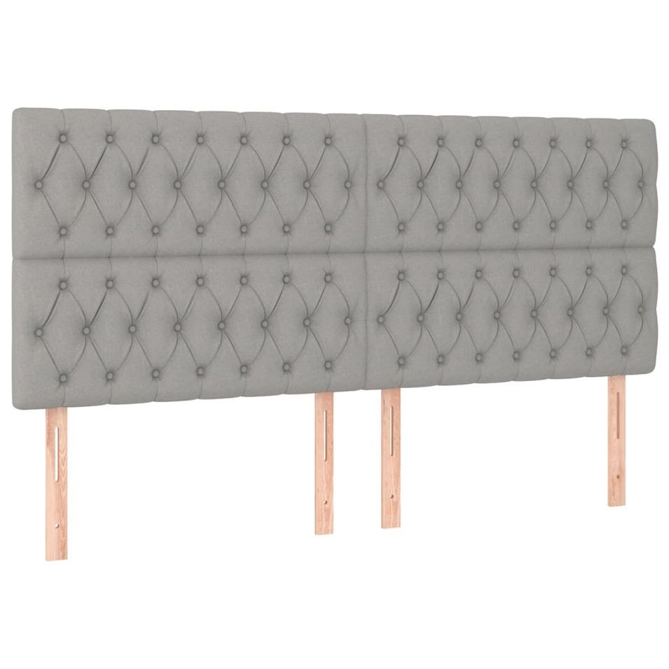 Têtes de lit 4 pcs Gris clair 100x7x78/88 cm Tissu - Photo n°1