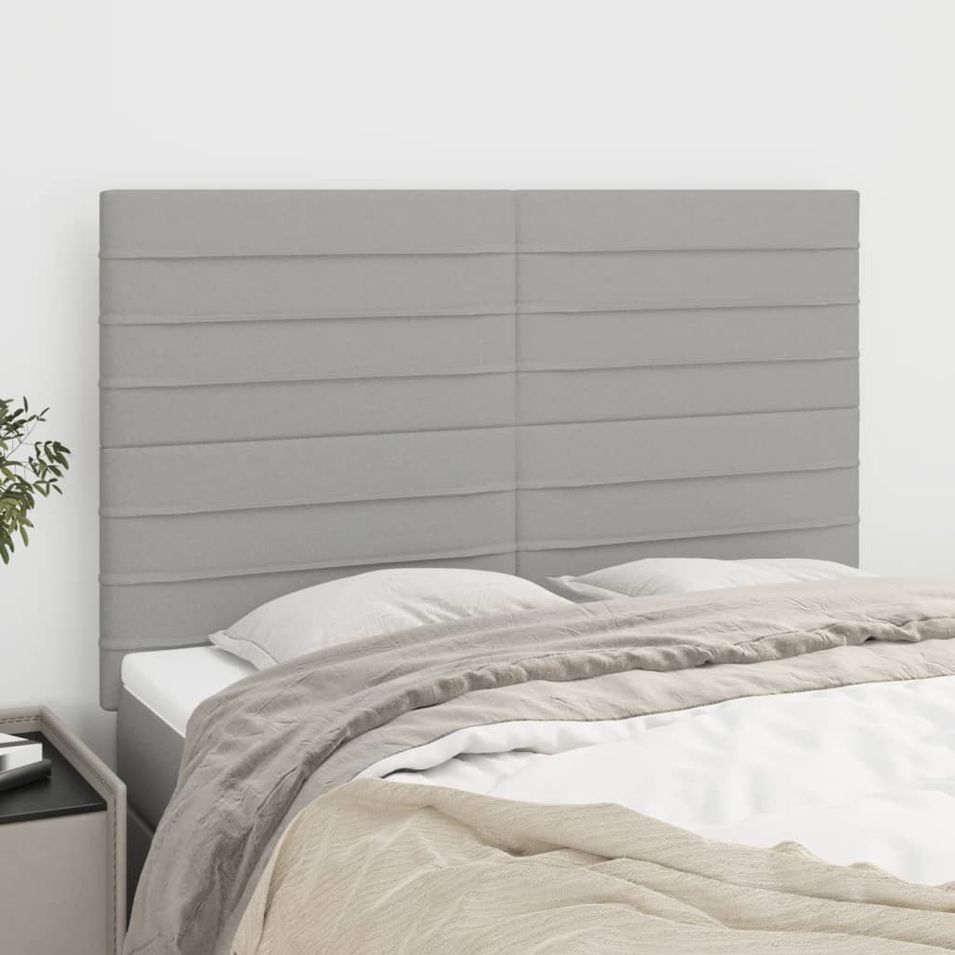 Têtes de lit 4 pcs Gris clair 72x5x78/88 cm Tissu - Photo n°1
