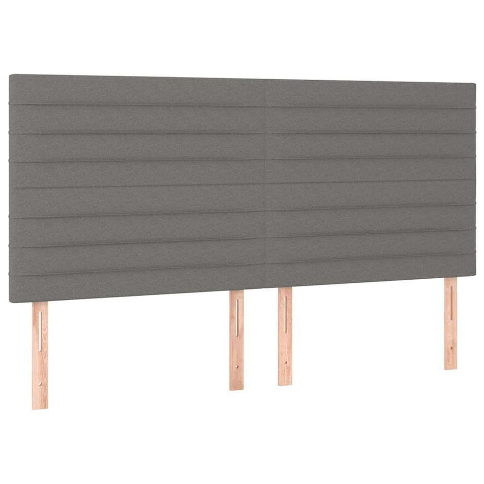 Têtes de lit 4 pcs Gris foncé 100x5x78/88 cm Tissu - Photo n°1