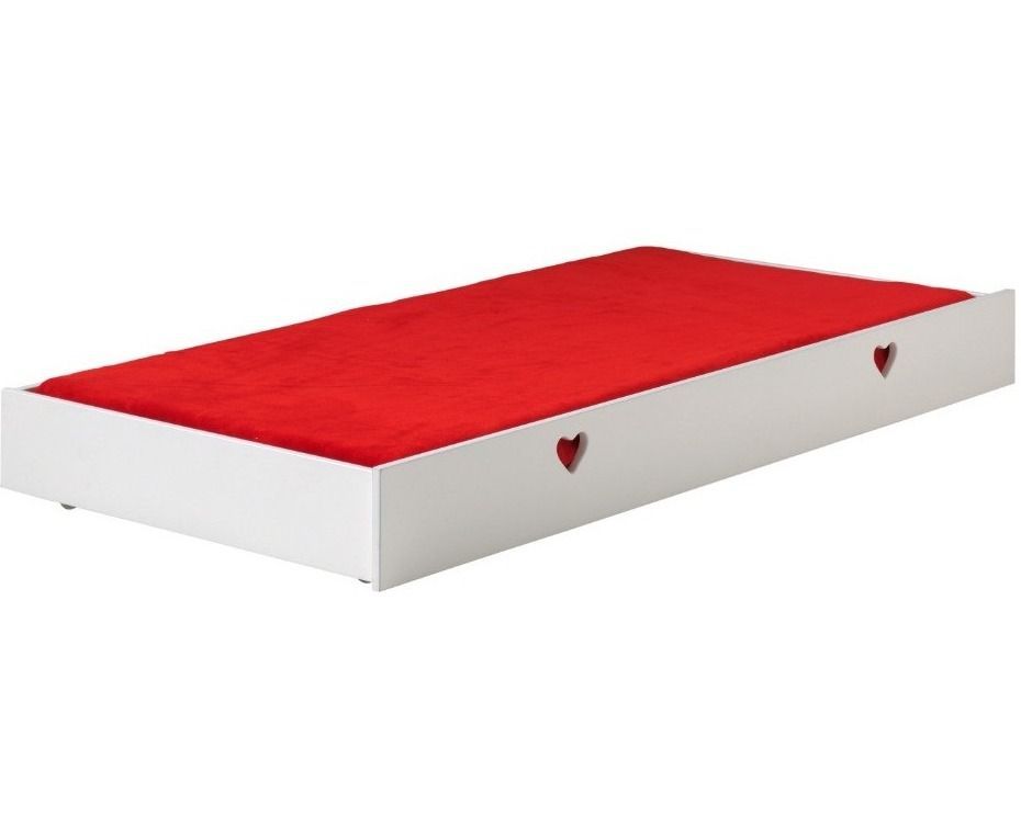 Tiroir de lit 90x190 cm AMORI – Blanc, couchage d’appoint ou rangement - Photo n°1