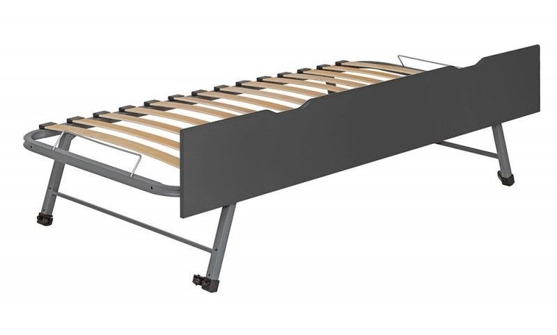 Tiroir de lit sur pieds 90x190 cm bois anthracite Home Kid - Photo n°1