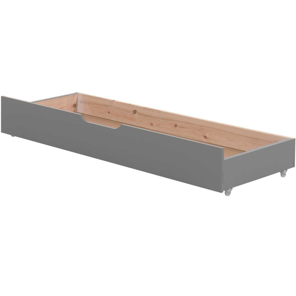 Tiroir lit bébé 60x120 cm pin massif gris Jeep - Photo n°1