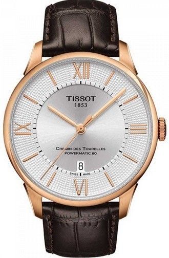 Tissot Chemin De Tourelles Powermatic 80 - Gent- Pvd Case - White Dial - Leather Strap -data - Roman Index - Swiss Made T0994073603800 - Photo n°1