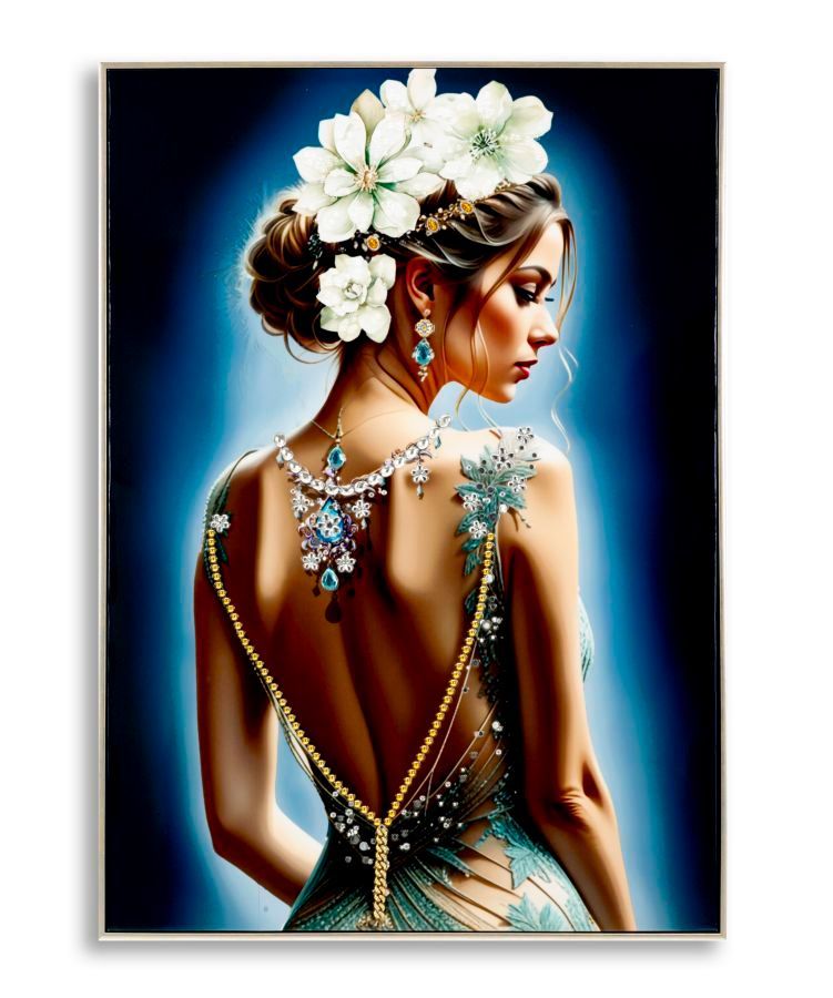 Toile laquée isabel avec cadre -h- 72 x 4 x 102 cm - Photo n°1