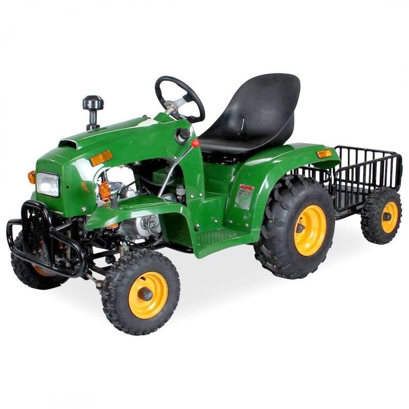 Tracteur enfant 110cc vert avec remorque Xtrm - Photo n°1