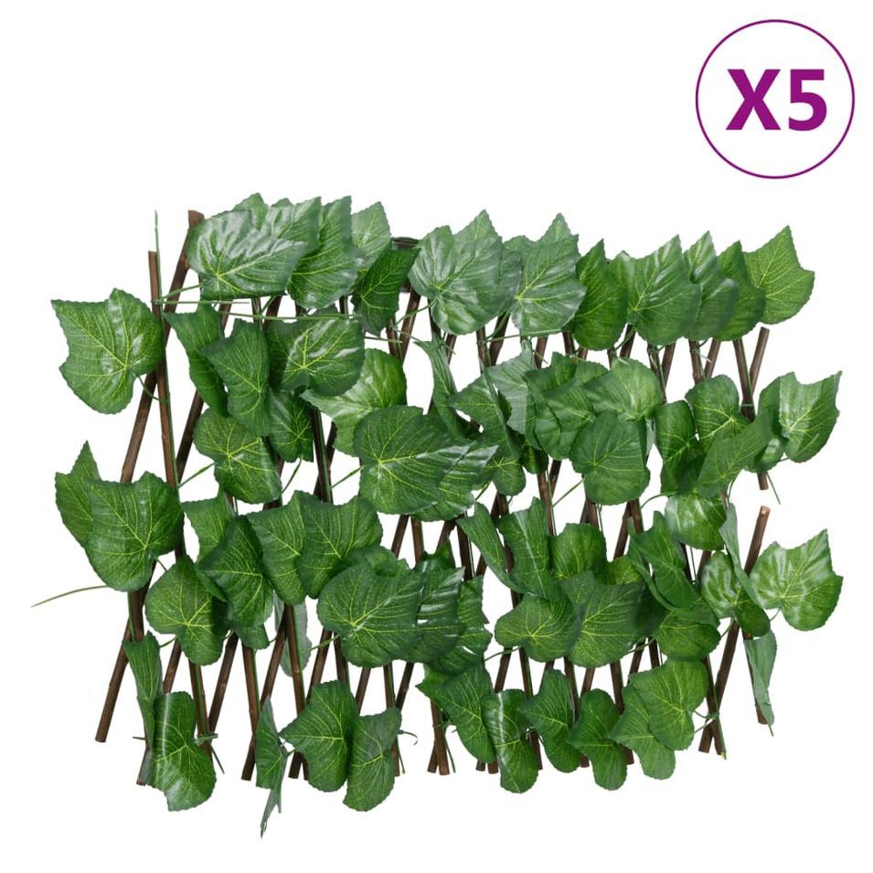 Treillis de feuille de vigne artificiel extensible 5 pcs - Photo n°1