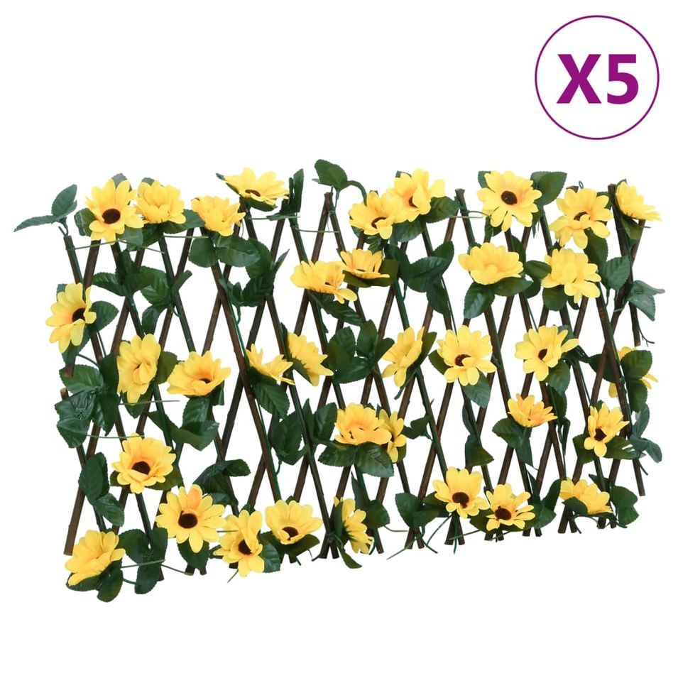 Treillis de lierre artificiel extensible 5 pcs jaune 180x30 cm - Photo n°1