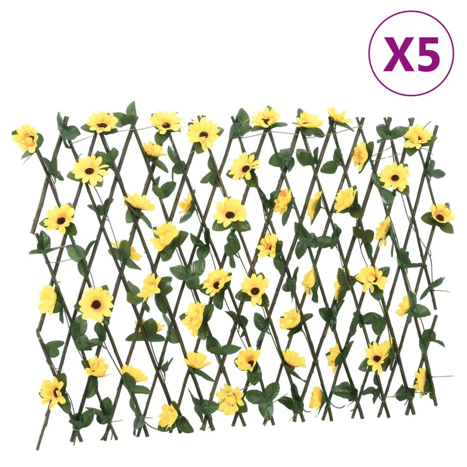 Treillis de lierre artificiel extensible 5 pcs jaune 180x60 cm - Photo n°1