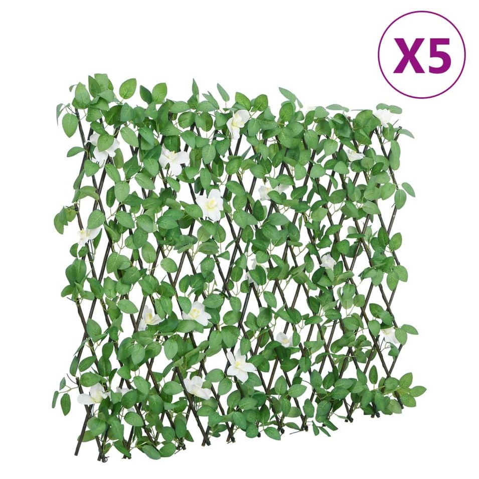 Treillis de lierre artificiel extensible vert 5 pcs 186x70 cm - Photo n°1