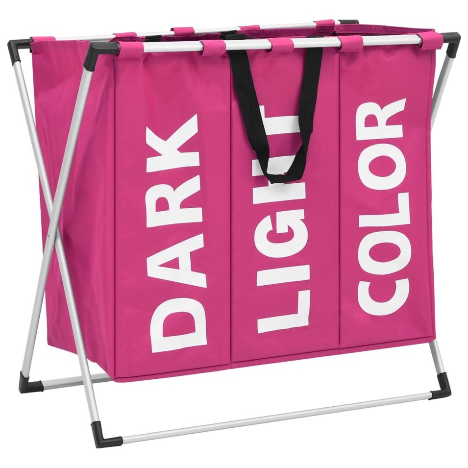 Trieuse à linge à 3 sections Rose - Photo n°1