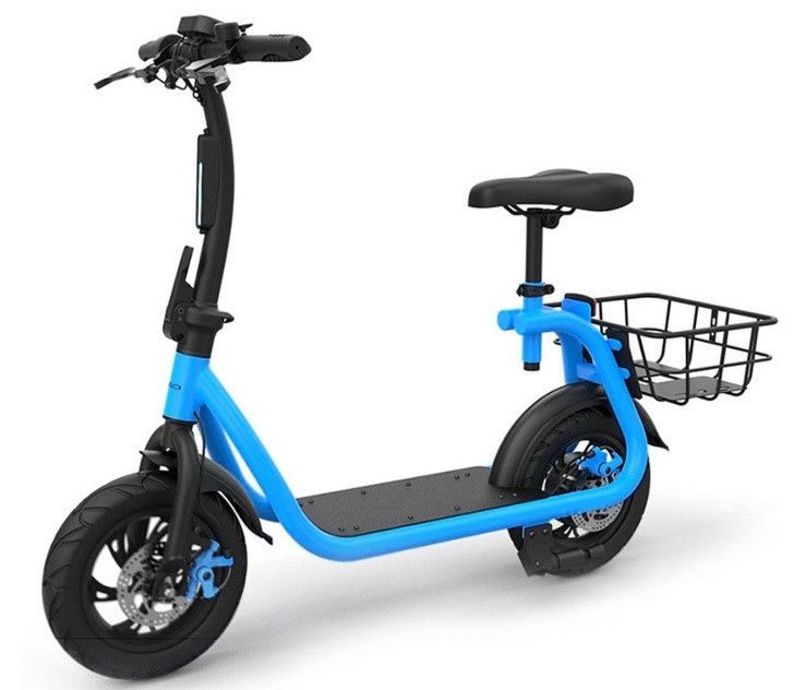 Trottinette électrique avec panier 350W 4,4Ah Lithium Beach bleu - Photo n°1