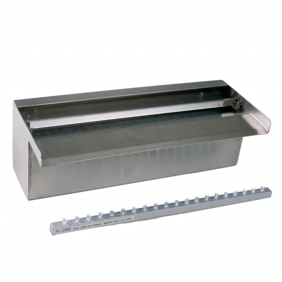 Ubbink Cascade Niagara de jardin 30 cm Acier inox et éclairage LED - Photo n°1