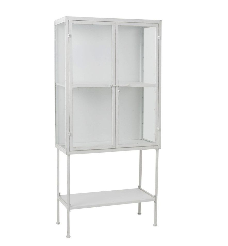 Vaisselier 2 portes métal blanc Narsh - Photo n°1