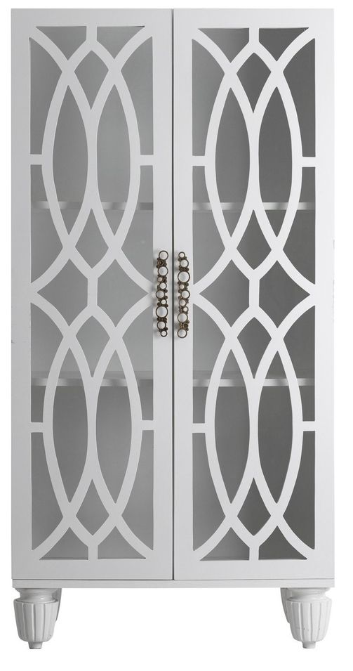 Vaisselier 2 portes mindi massif blanc brillant Azae - Photo n°1