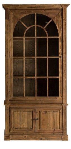 Vaisselier 3 portes pin massif recyclé foncé Koyka - Photo n°1