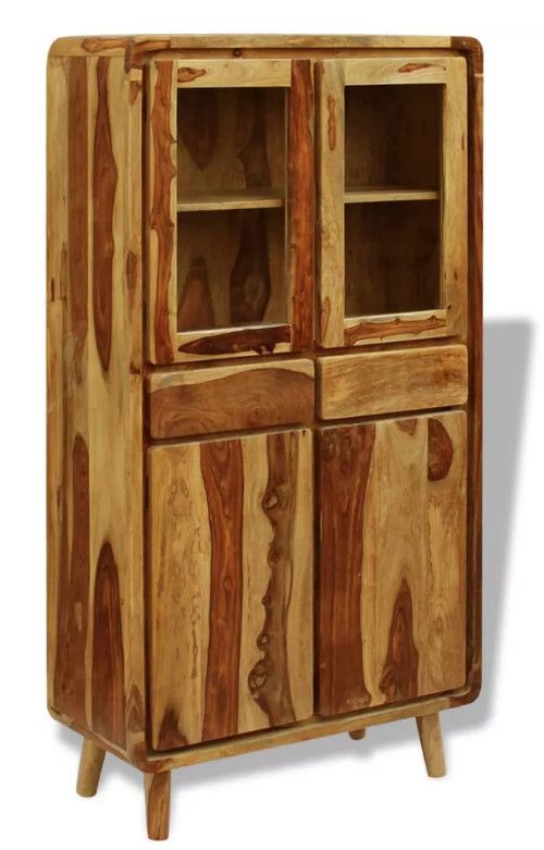 Vaisselier 4 portes 2 tiroirs sesham massif clair Bounky - Photo n°1