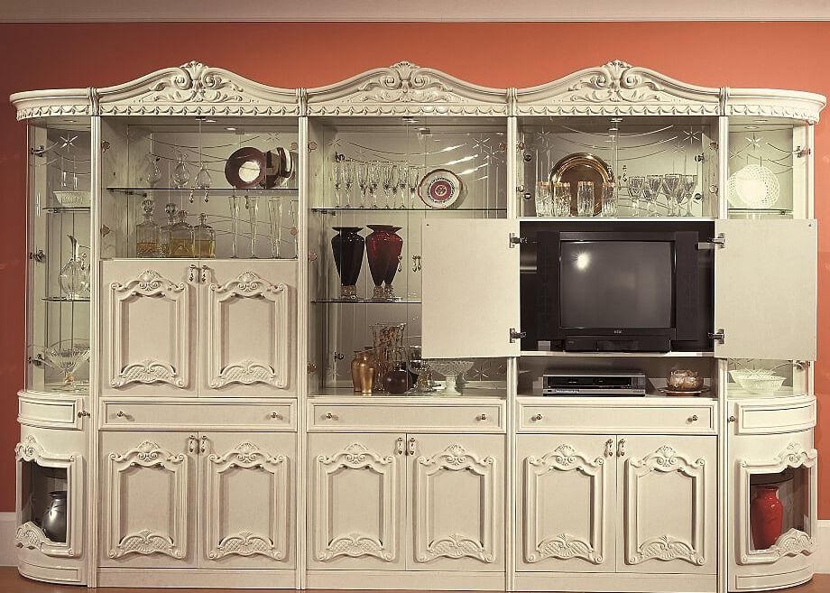 Vaisselier 5 pièces bois brillant beige Mercy - Photo n°1