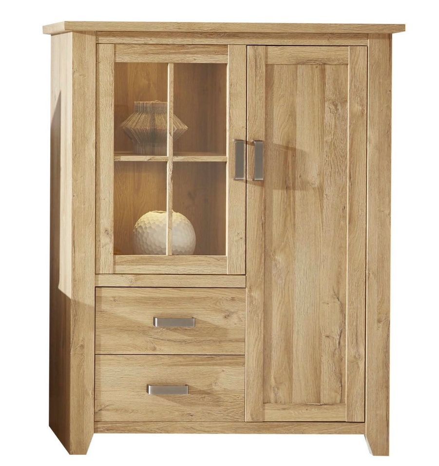 Vaisselier chêne rustique mélaminé Mobal - Photo n°1