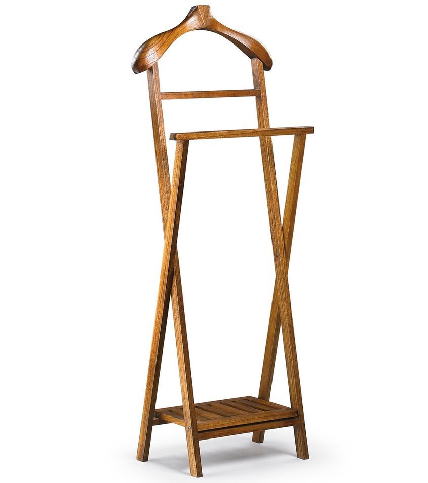 Valet pliant en forme d’étoile STAR - Bois massif marron - Photo n°1