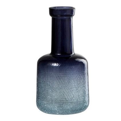 Vase bouteille verre craquelé bleu foncé Nissy - Lot de 6 - Photo n°1
