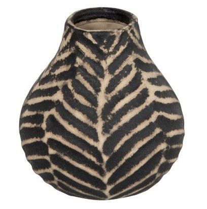 Vase céramique marron et beige Cintee H 15 cm - Photo n°1