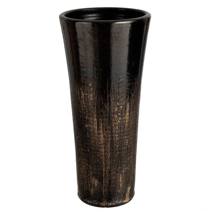 Vase céramique noir et doré Diere H 39 cm - Photo n°1