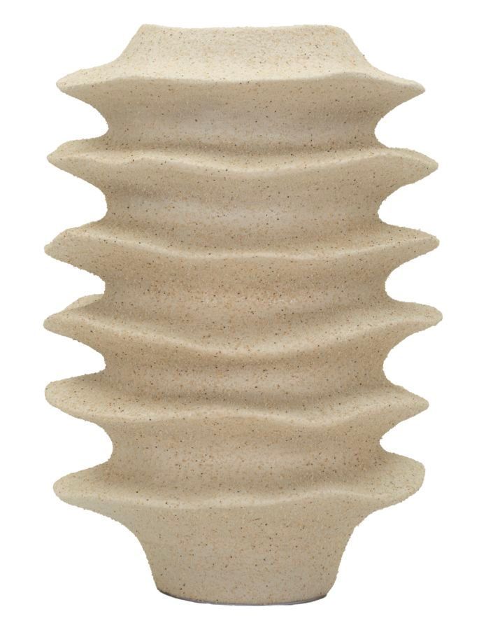 Vase de style japandi à motif de bandes ondulées ø 25,5 x 37 cm - Photo n°1