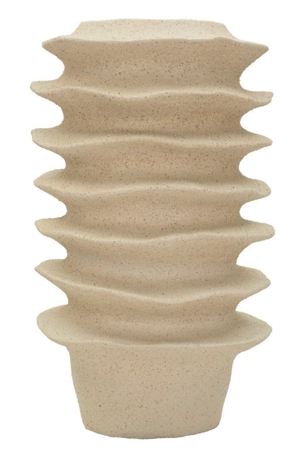 Vase de style japandi à motif de bandes ondulées ø 29 x 49 cm - Photo n°1