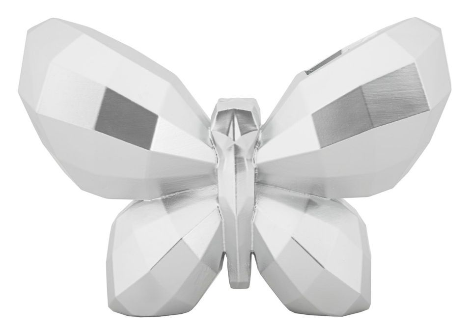 Vase décoratif papillon argenté design cubiste Papillon - Photo n°1