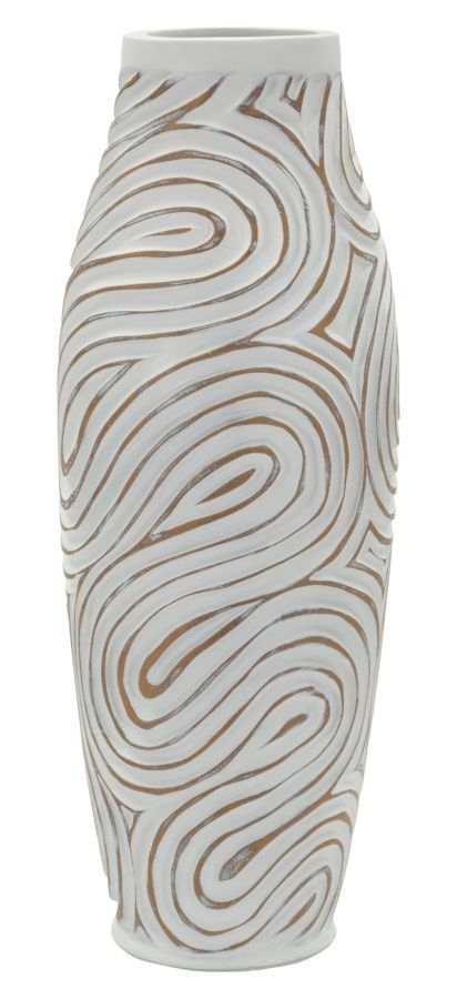 Vase décoratif résine spirale relief design élancé ALIX - Photo n°1