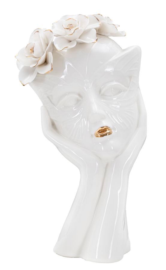 Vase décoratif visage femme doré design vénitien LANA - Photo n°1