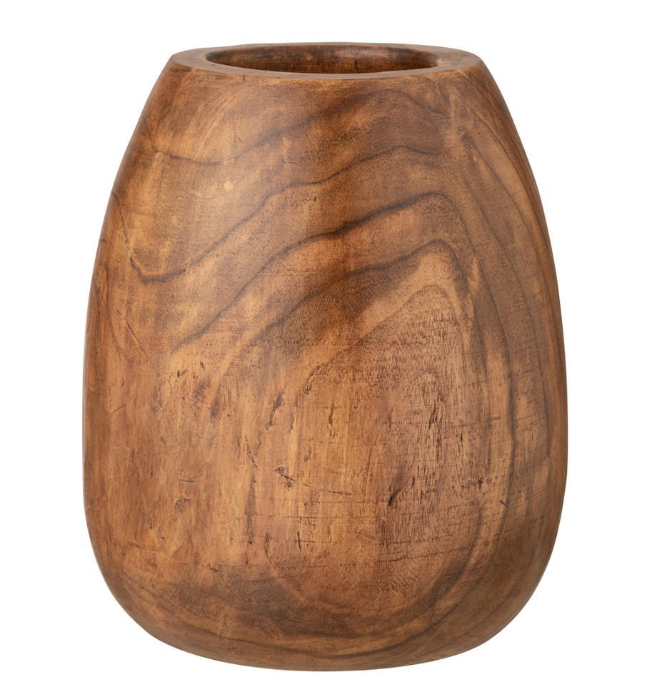 Vase moyen en bois marron Jacobia D 34 cm - Photo n°1