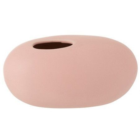 Vase ovale céramique rose pastel Uchi L 24 cm - Photo n°1
