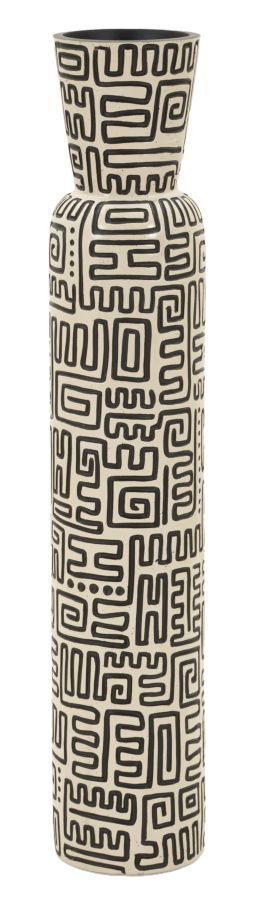 Vase résine décoratif motifs noirs NAIROBI - Photo n°1