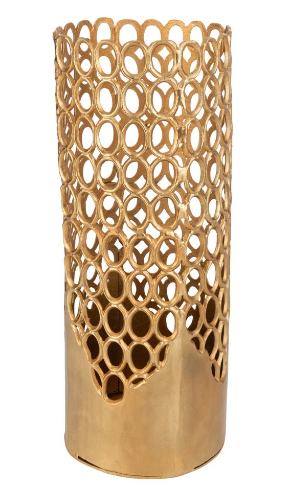 Vase rond avec cercle aluminium doré Largo D 30 cm - Photo n°1