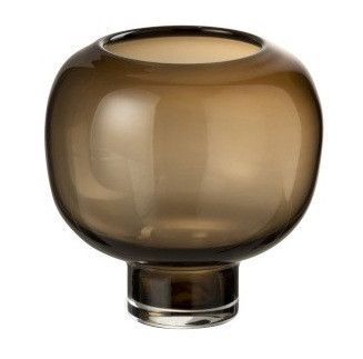 Vase sur pied verre marron Cintee H 14 cm - Photo n°1