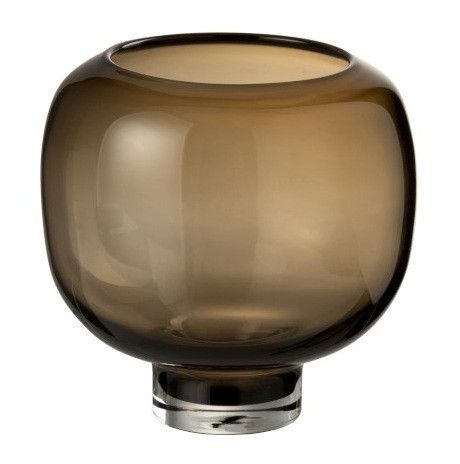 Vase sur pied verre marron Cintee H 21 cm - Photo n°1