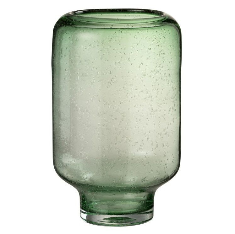Vase sur pied verre vert clair Uchi H 35 cm - Photo n°1